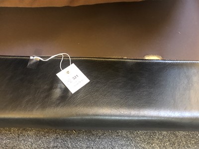 Lot 321 - A Danish black leather corner settee