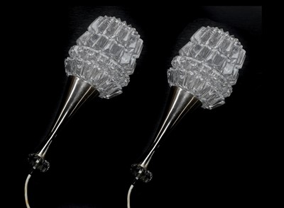 Lot 48 - A pair of Danish glass pendant lamps
