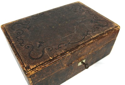 Lot 190 - A Victorian leather covered jewellery box