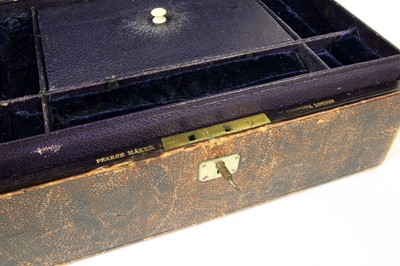 Lot 190 - A Victorian leather covered jewellery box