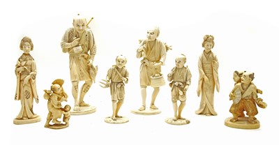 Lot 267 - A collection of Japanese ivory okimono