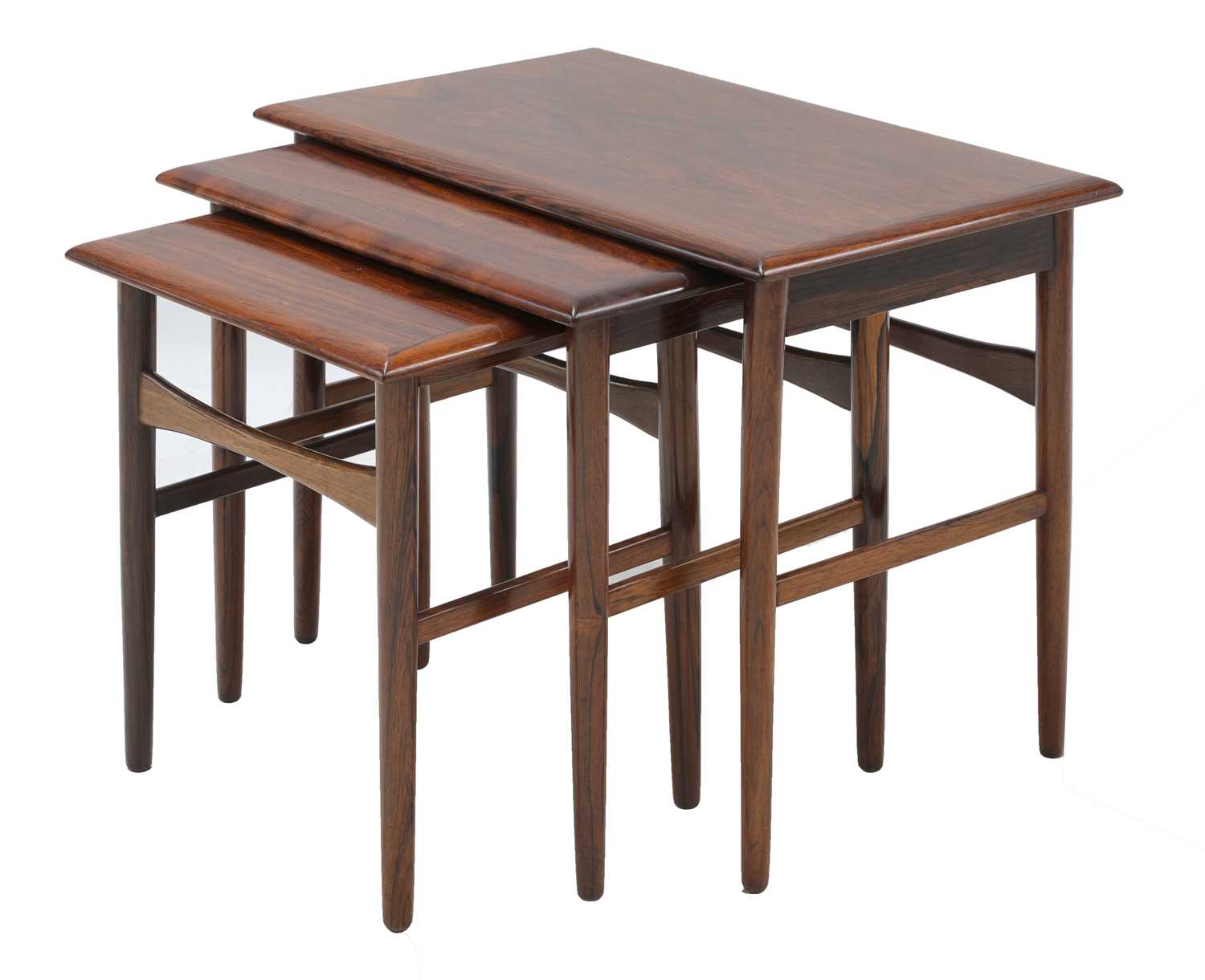Lot 324 - A nest of rosewood coffee tables