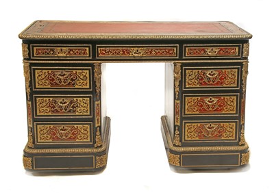 Lot 687 - A boullework twin pedestal desk