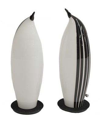 Lot 223 - A pair of  Murano glass 'Penguin' lamps