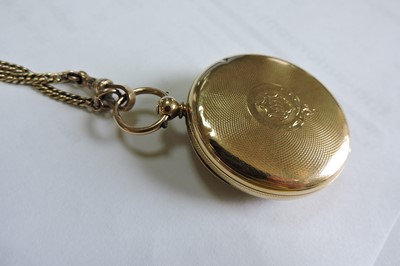 Lot 84 - An 18ct gold key wound open-faced pocket watch