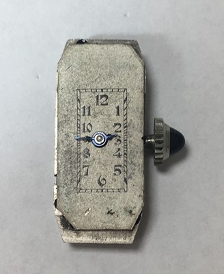 Lot 33 - An Art Deco platinum diamond cocktail watch, c.1925