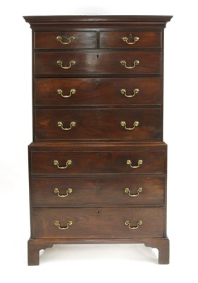 Lot 604 - A George III mahogany chest on chest