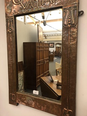 Lot 141 - An Arts and Crafts copper wall mirror