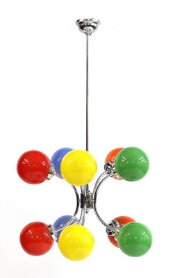 Lot 357 - An Italian coloured ten-light hanging electrolier
