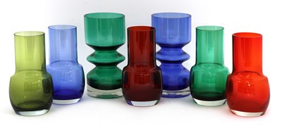 Lot 388 - A good group of seven Finnish Riihimaki glass vases
