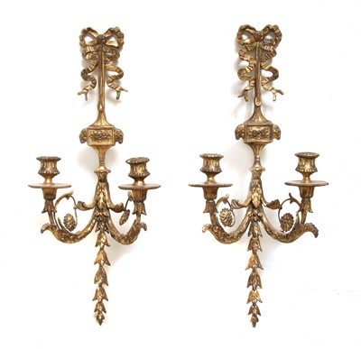 Lot 683 - A pair of neoclassical two-branch wall sconces