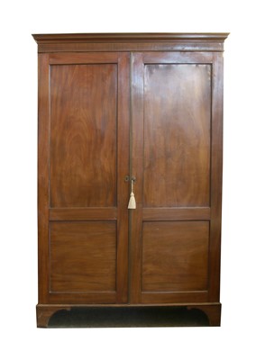 Lot 543 - A George III mahogany wardrobe