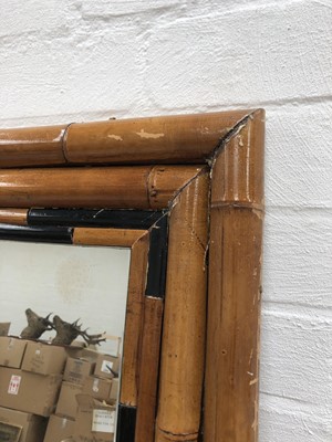 Lot 125 - A large bamboo overmantel mirror