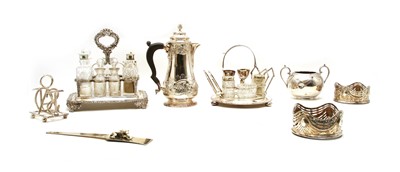 Lot 486A - A 19th century silver plated cruet stand with jars