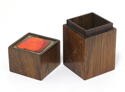 Lot 237 - A Danish rosewood and enamel trinket box