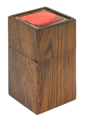 Lot 237 - A Danish rosewood and enamel trinket box