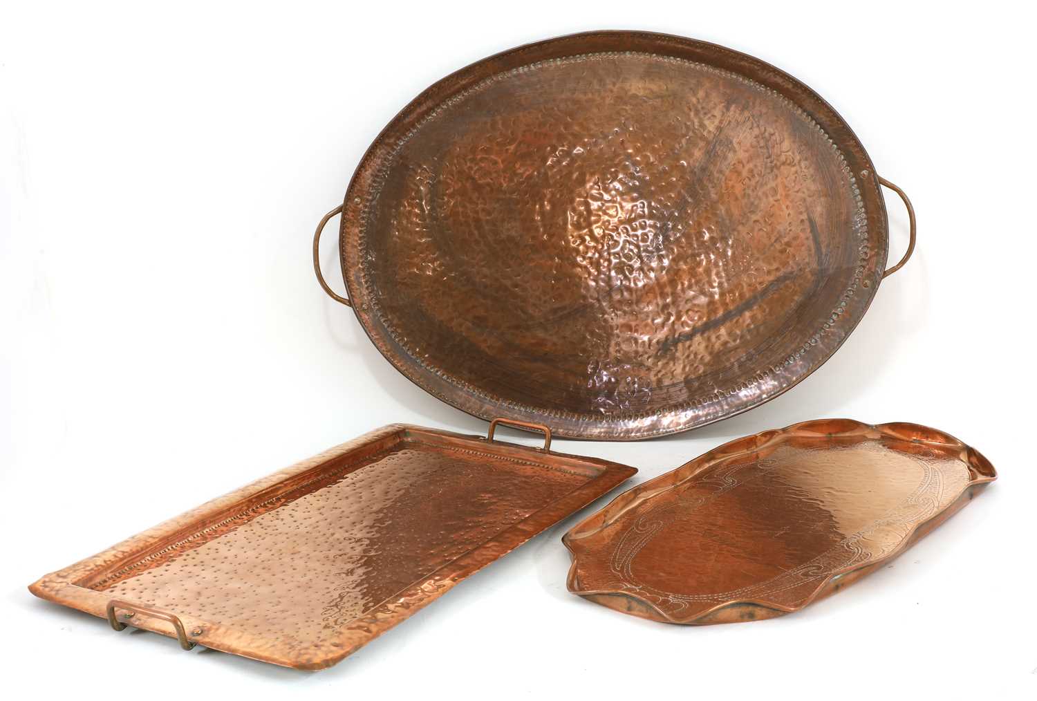 Lot 122 - An Arts and Crafts John Pearson copper tray