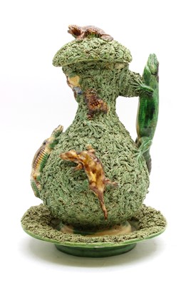 Lot 546 - A Mafra Caldas pottery ewer and stand