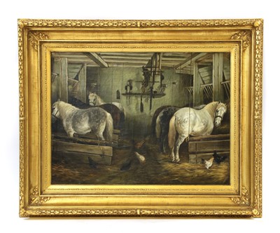 Lot 395 - Horses in a stable