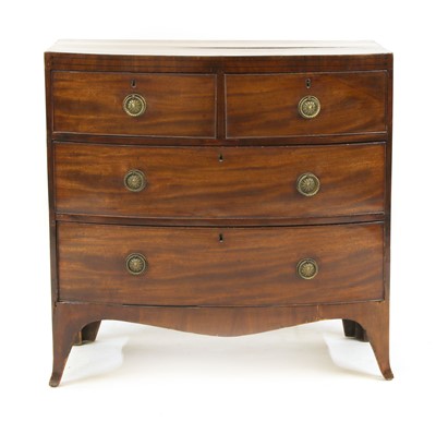 Lot 463 - A Regency mahogany bow front chest