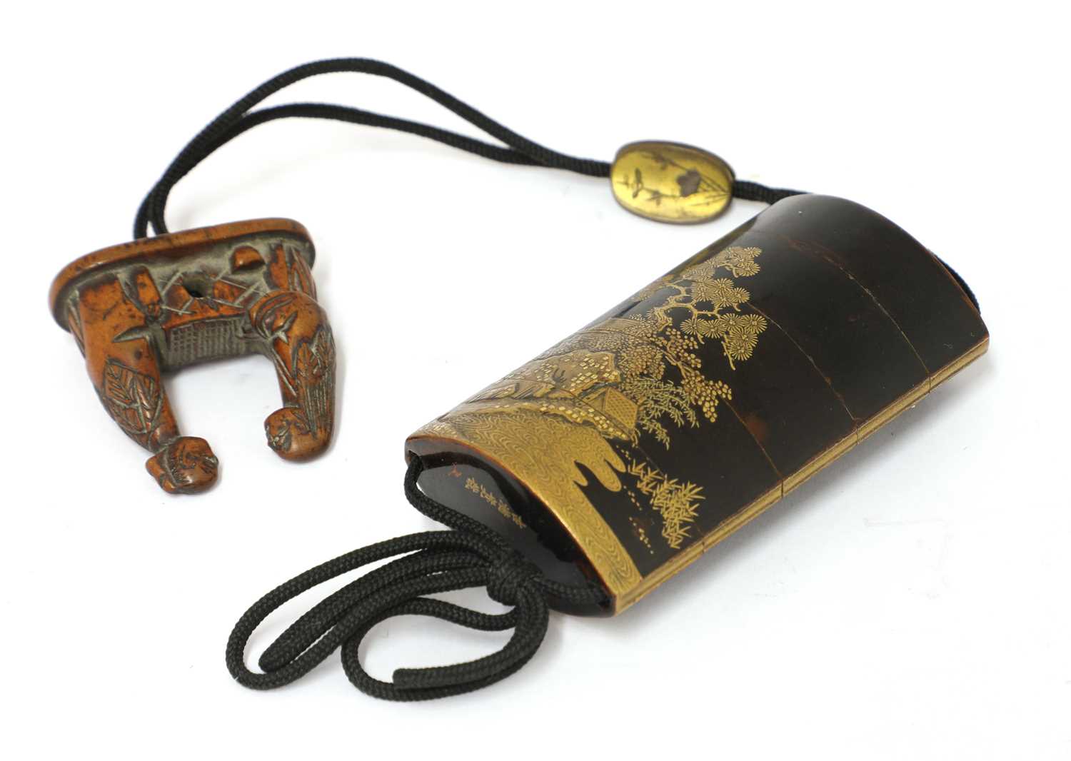 Lot 231 - A Japanese Meiji period lacquer five-case inro