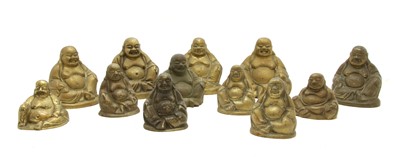 Lot 194 - A collection of brass Buddhas