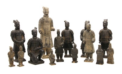 Lot 287 - Fourteen terracotta warrior figures