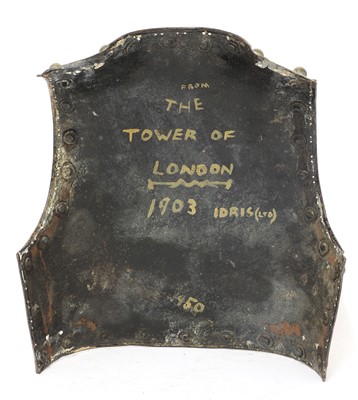 Lot 183 - An iron armour backplate