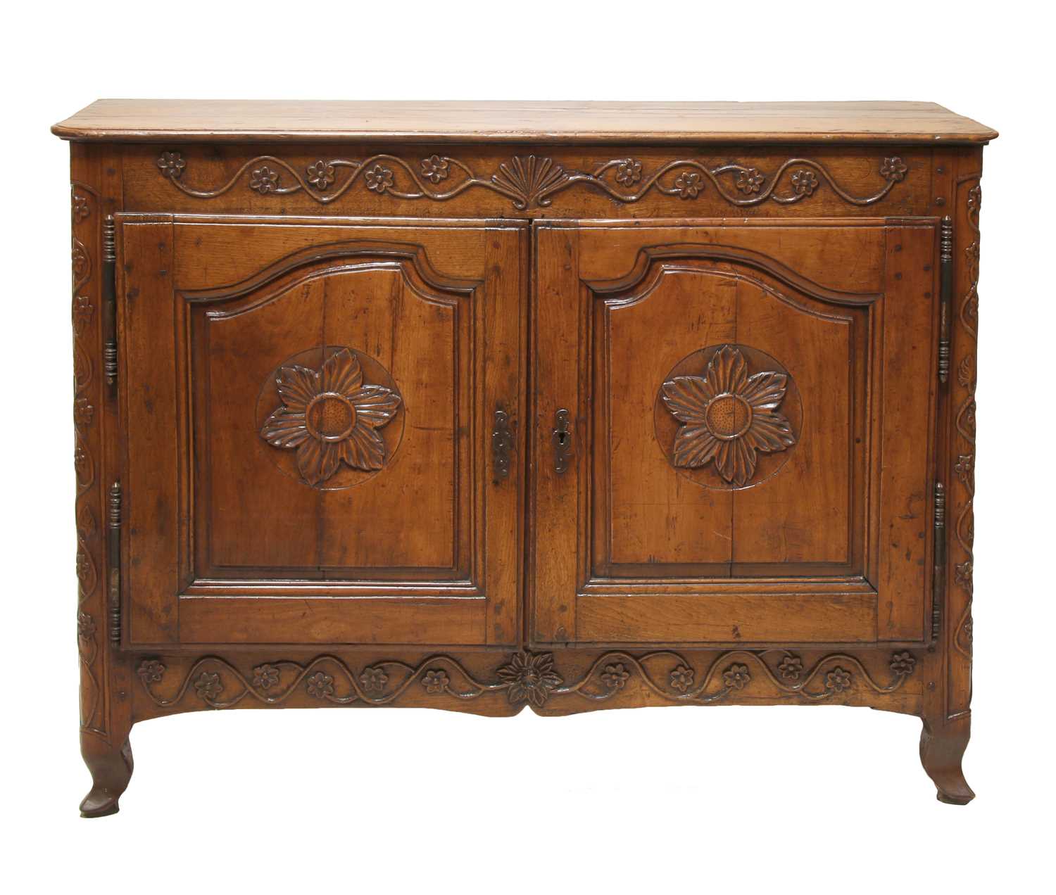 Lot 629 - A French chestnut press cupboard