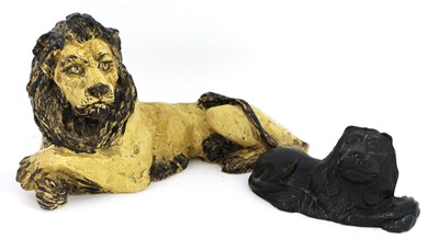 Lot 103 - A large Continental pottery model of a lion