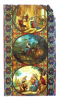 Lot 167 - A pair of reverse printed glass panels