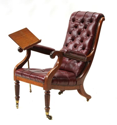 Lot 169 - A mahogany library reading chair