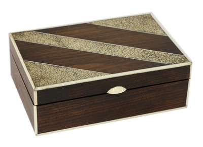 Lot 620 - An Art Deco Macassar ebony and shagreen stud box