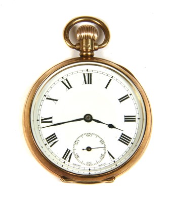 Lot 148 - A Swiss 9ct gold top wind open-faced pocket watch