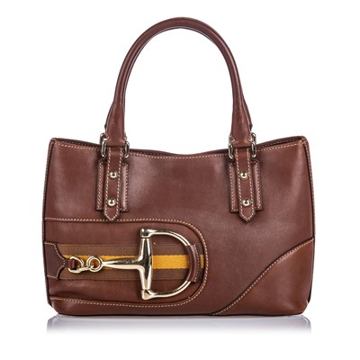 Lot 424 - A Gucci brown leather 'Hasler' tote