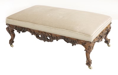 Lot 628 - A large Victorian rosewood footstool