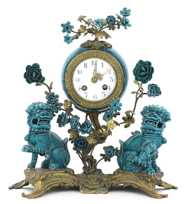Lot 245 - A French ormolu table clock