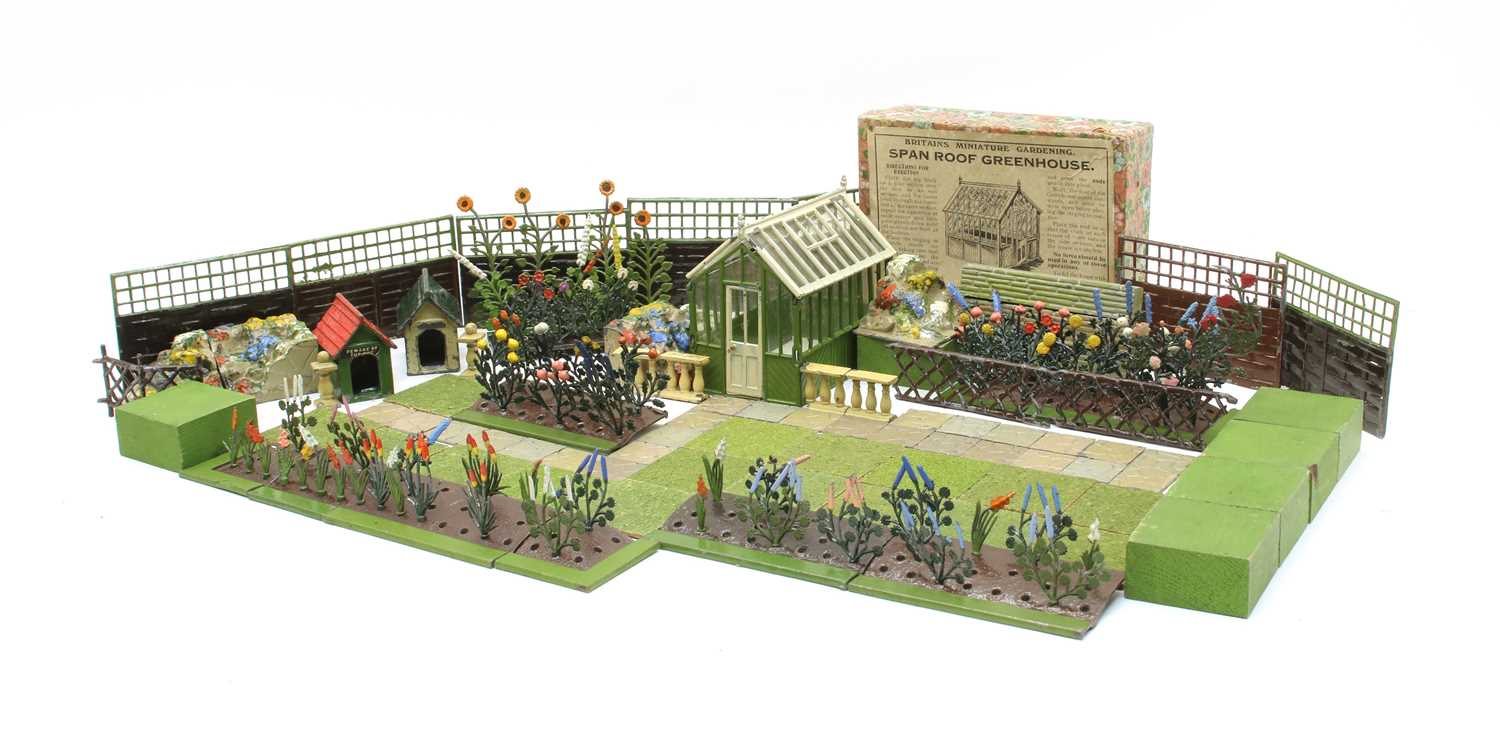 Lot 485 - A collection of Britains Miniature Garden lead items