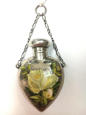Lot 179 - A Victorian silver and enamel perfume bottle