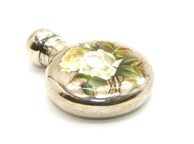 Lot 178 - A Victorian silver and enamel perfume bottle