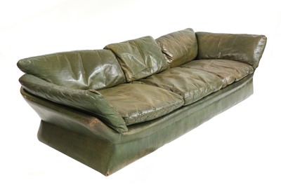 Lot 503 - A green leather settee