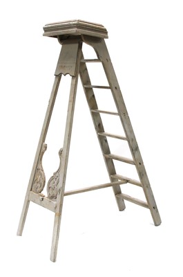 Lot 524 - A French-style painted studio stepladder