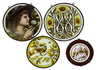 Lot 32 - Four stained glass roundels