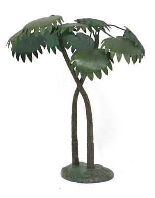 Lot 246 - A cold painted bronze palm tree