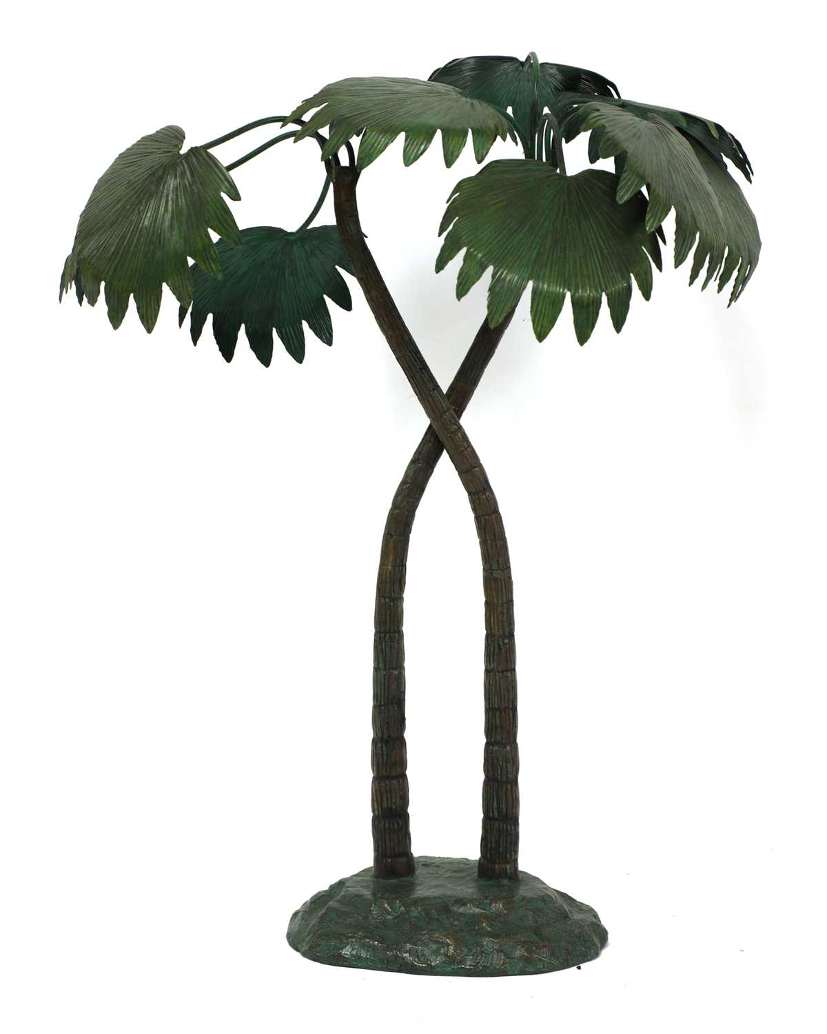 Lot 246 - A cold painted bronze palm tree