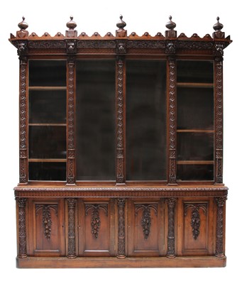 Lot 163 - A large Victorian oak bookcase