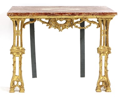 Lot 581 - A carved giltwood console table