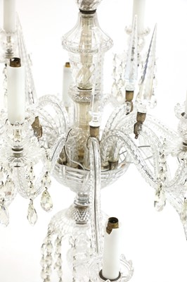 Lot 206 - A clear glass chandelier