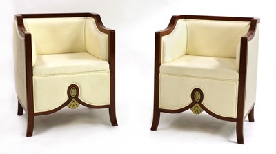 Lot 393 - A pair of Art Deco-style armchairs