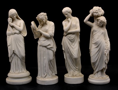 Lot 282 - After the antique, four neo-classical parian figures